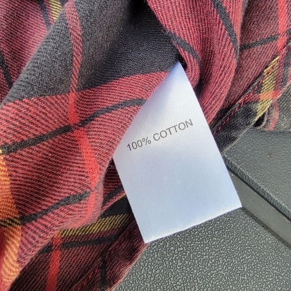 2/$20 Maison Cinqcent Plaid Ruffle Button Down Top S - Picture 11 of 12